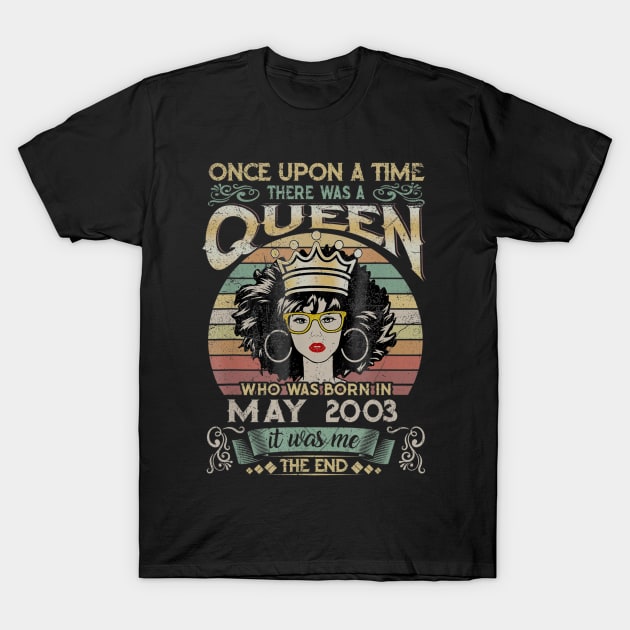 Girls 17th Birthday Queen May 2003 Queen Birthday T-Shirt by daylightpombo3